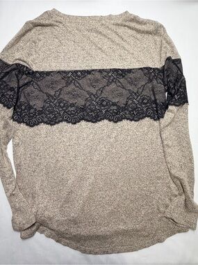 Maurices Solid Lace Knot Hem Mixer Tee.